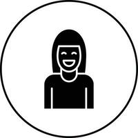 sonriente mujer vector icono