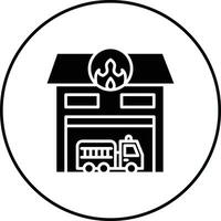 Firefighter Garage Vector Icon