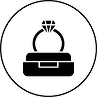 icono de vector de anillo de diamante