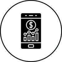 Mobile Bar Graph Vector Icon