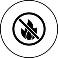 No fuego vector icono