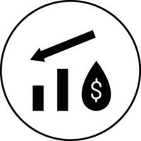 petróleo precio disminución vector icono
