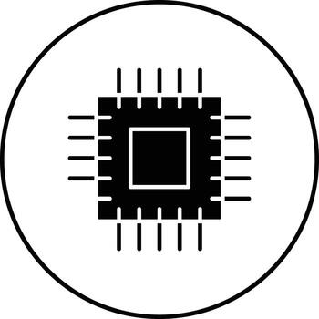 microprocesador vector icono