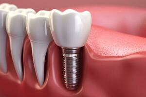 3d generado dental dientes implante.salud concepto.creado con generativo ai tecnología. foto