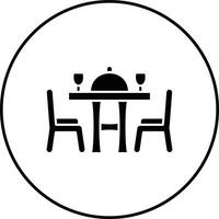 icono de vector de mesa de comedor
