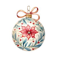 Christmas Ball or christmas ornament in style watercolor on isolated background.Merry Christmas and Happy new year concept.Created with Generative AI technology. png