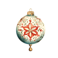 Kerstmis bal of Kerstmis ornament in stijl waterverf Aan geïsoleerd background.merry Kerstmis en gelukkig nieuw jaar concept.gemaakt met generatief ai technologie. png