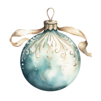 Navidad pelota o Navidad ornamento en estilo acuarela en aislado fondo.feliz Navidad y contento nuevo año concepto.creado con generativo ai tecnología. png