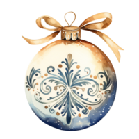 Navidad pelota o Navidad ornamento en estilo acuarela en aislado fondo.feliz Navidad y contento nuevo año concepto.creado con generativo ai tecnología. png