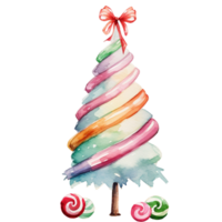 Christmas tree in style watercolor on isolated background.Merry Christmas and Happy new year concept.Created with Generative AI technology. png