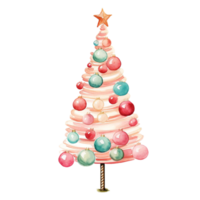 Christmas tree in style watercolor on isolated background.Merry Christmas and Happy new year concept.Created with Generative AI technology. png