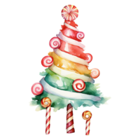 Navidad árbol en estilo acuarela en aislado fondo.feliz Navidad y contento nuevo año concepto.creado con generativo ai tecnología. png