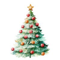 Navidad árbol en estilo acuarela en aislado fondo.feliz Navidad y contento nuevo año concepto.creado con generativo ai tecnología. png