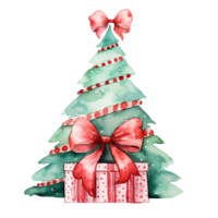 Natal árvore dentro estilo aguarela em isolado background.merry Natal e feliz Novo ano conceito.criado com generativo ai tecnologia. png