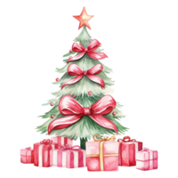 Christmas tree in style watercolor on isolated background.Merry Christmas and Happy new year concept.Created with Generative AI technology. png