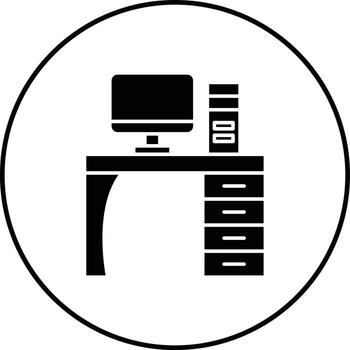 icono de vector de mesa de computadora