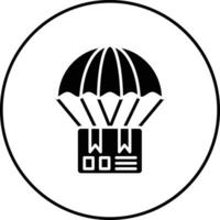 paracaídas entrega vector icono