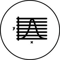 campana curva en grafico vector icono