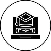 Online Graduation Vector Icon