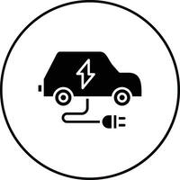 icono de vector de coche eléctrico