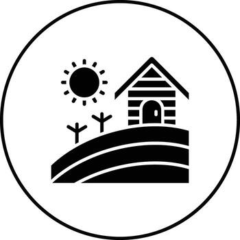 campos paisaje vector icono