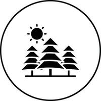 Pine Trees Landscape Vector Icon