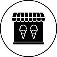 helado tienda vector icono