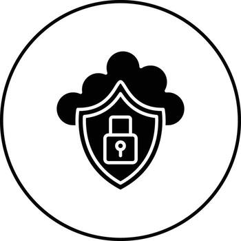 icono de vector de seguridad en la nube
