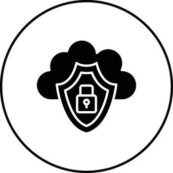 icono de vector de seguridad en la nube