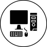 Computer Workstation Vector Icon