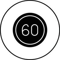 60 Speed Limit Vector Icon