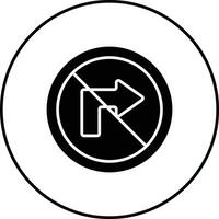 No Right Turn Vector Icon