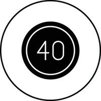 40 velocidad límite vector icono