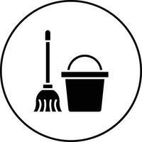 Mop Bucket Vector Icon