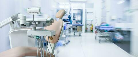 Dental table, dental room background concept photo