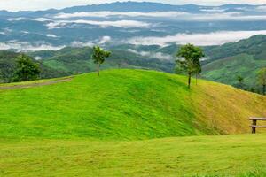 Natural mountain view on Doi Chang, Chiang Rai Province, Thailand photo