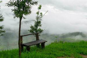 Natural mountain view on Doi Chang, Chiang Rai Province, Thailand photo