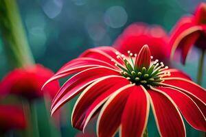 red flower, red, flower, red, flower, red, flower, red, flower,. AI-Generated photo