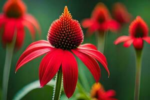 red coneflower in the garden. AI-Generated photo