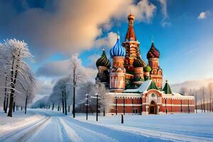 the red square in moscow, russia. AI-Generated photo