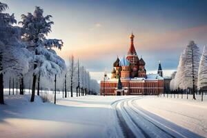 the red square in moscow, russia. AI-Generated photo