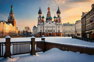 the cathedral of st petersburg in winter. AI-Generated photo