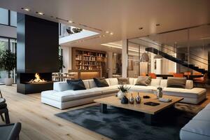 Image of Modern styled house interior AI Generative photo