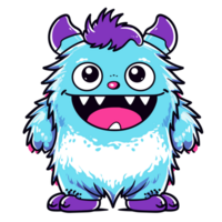 magnifique kawaii monstre clipart - génératif ai png