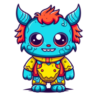 magnifique kawaii monstre clipart - génératif ai png