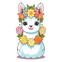 Beautiful Llama Clipart - Generative Ai png