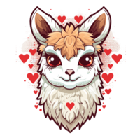 Beautiful Llama Clipart - Generative Ai png