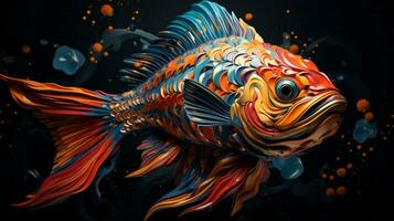 This vibrant fish in its colorful scales brings life to any aquarium, inspiring a sense of awe and wonder, AI Generative photo