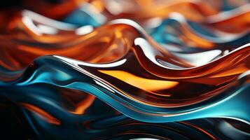 A vibrant abstract painting of a liquid flame bursting with energy and color captivates the senses, AI Generative photo