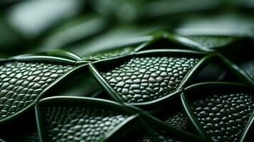 esta de cerca de un lozano verde cuero superficie evoca sentimientos de tranquilidad y serenidad, con sus delicado textura y orgánico formas recordativo de un próspero planta o hoja, ai generativo foto